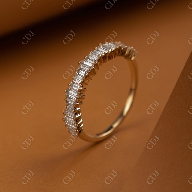 0.79CTW Lab Grown Baguette Diamond Stackable Band  customdiamjewel   
