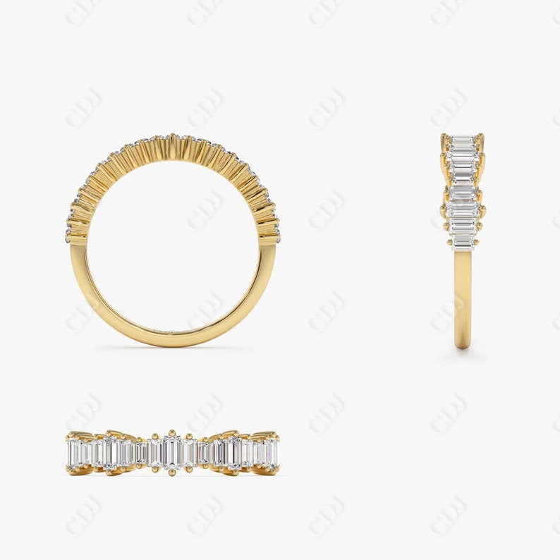 0.79CTW Lab Grown Baguette Diamond Stackable Band  customdiamjewel   
