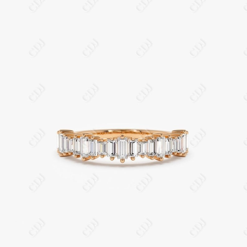 0.79CTW Lab Grown Baguette Diamond Stackable Band  customdiamjewel 10KT Rose Gold VVS-EF