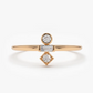 14k Gold Baguette and Round Cut Diamond Wedding Ring  customdiamjewel 10 KT Solid Gold Rose Gold VVS-EF