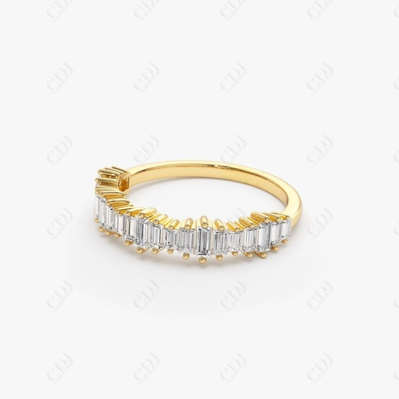 0.79CTW Lab Grown Baguette Diamond Stackable Band  customdiamjewel   
