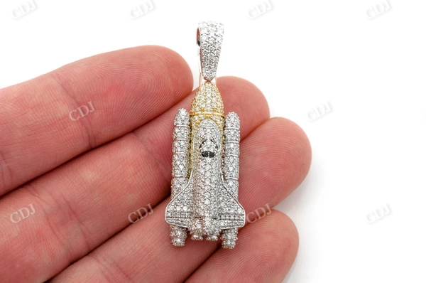 3.00CTW Spaceship Diamond Gold Pendant customdiamjewel