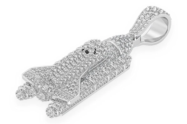 3.00CTW Spaceship Diamond Gold Pendant customdiamjewel