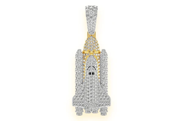 3.00CTW Spaceship Diamond Gold Pendant customdiamjewel