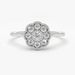 Minimalist Diamond Floral Style Natural Diamond Wedding Ring  customdiamjewel 10 KT Solid Gold White Gold VVS-EF