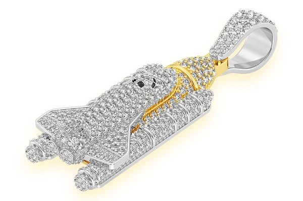 3.00CTW Spaceship Diamond Gold Pendant customdiamjewel