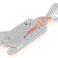3.00CTW Spaceship Diamond Gold Pendant customdiamjewel