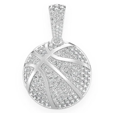2.00CTW Round Diamond Basketball Gold Pendant customdiamjewel