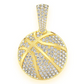 2.00CTW Round Diamond Basketball Gold Pendant customdiamjewel
