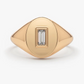 Bezel Set Baguette Rose Gold Wedding Ring  customdiamjewel 10 KT Solid Gold Rose Gold VVS-EF