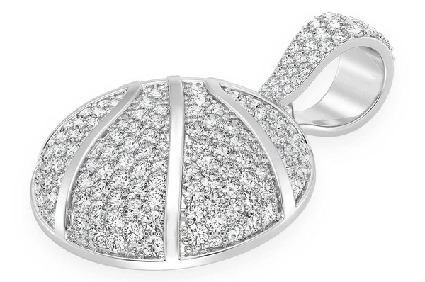 2.00CTW Round Diamond Basketball Gold Pendant customdiamjewel