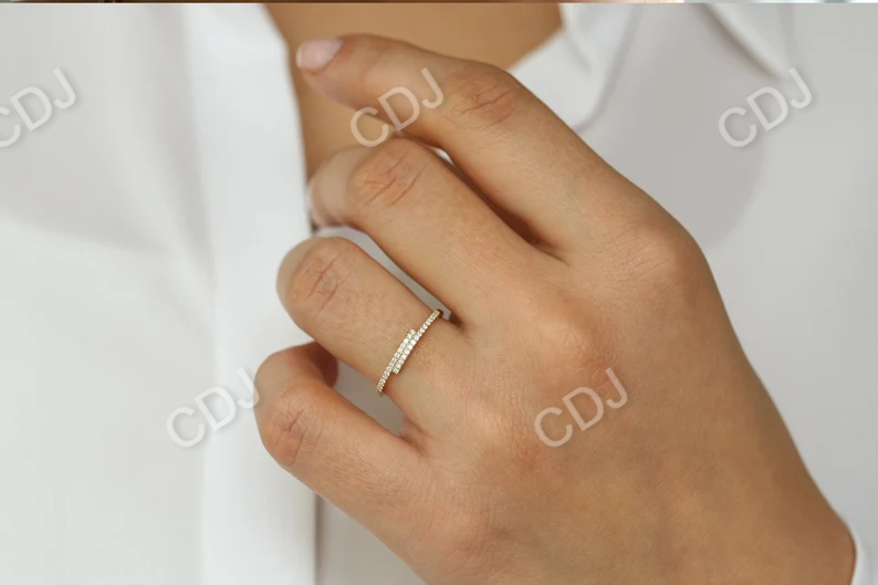 0.18CTW Cross Over Lab Grown Diamond Stackable Band  customdiamjewel   