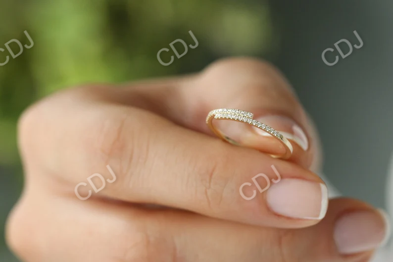 0.18CTW Cross Over Lab Grown Diamond Stackable Band  customdiamjewel   