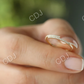 14k Solid Gold Cross Over Diamond Stackable Wedding Ring  customdiamjewel   