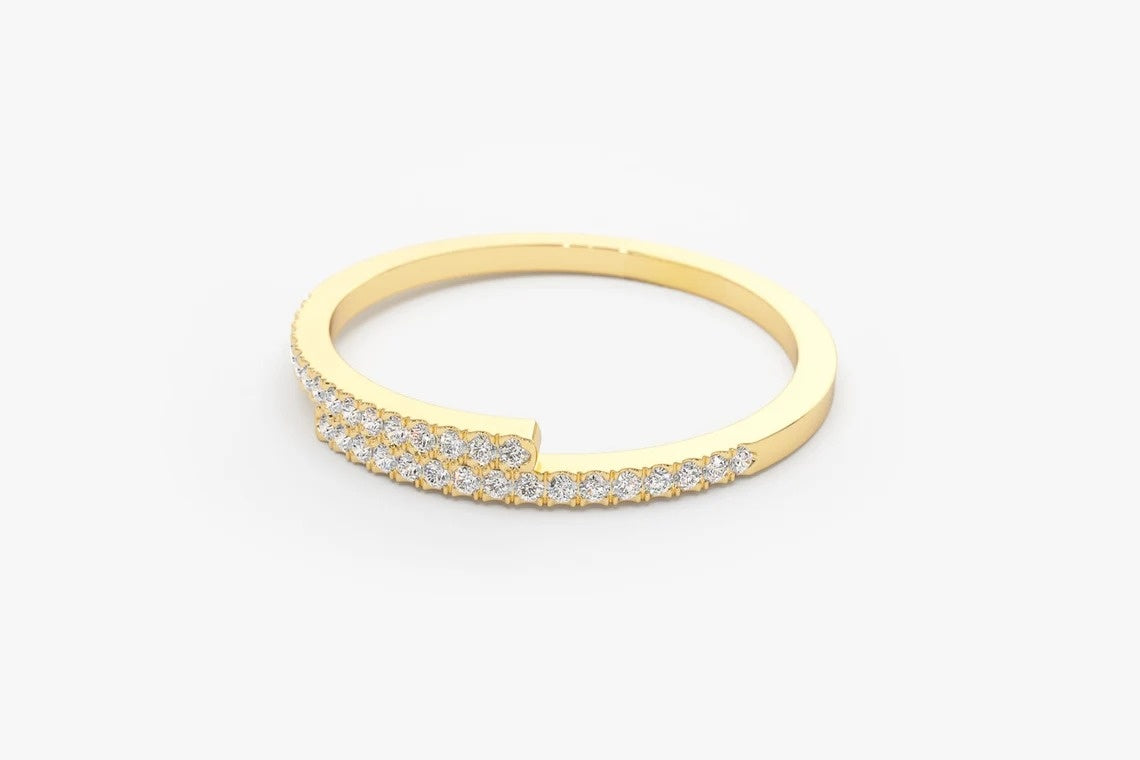 0.18CTW Cross Over Lab Grown Diamond Stackable Band  customdiamjewel   