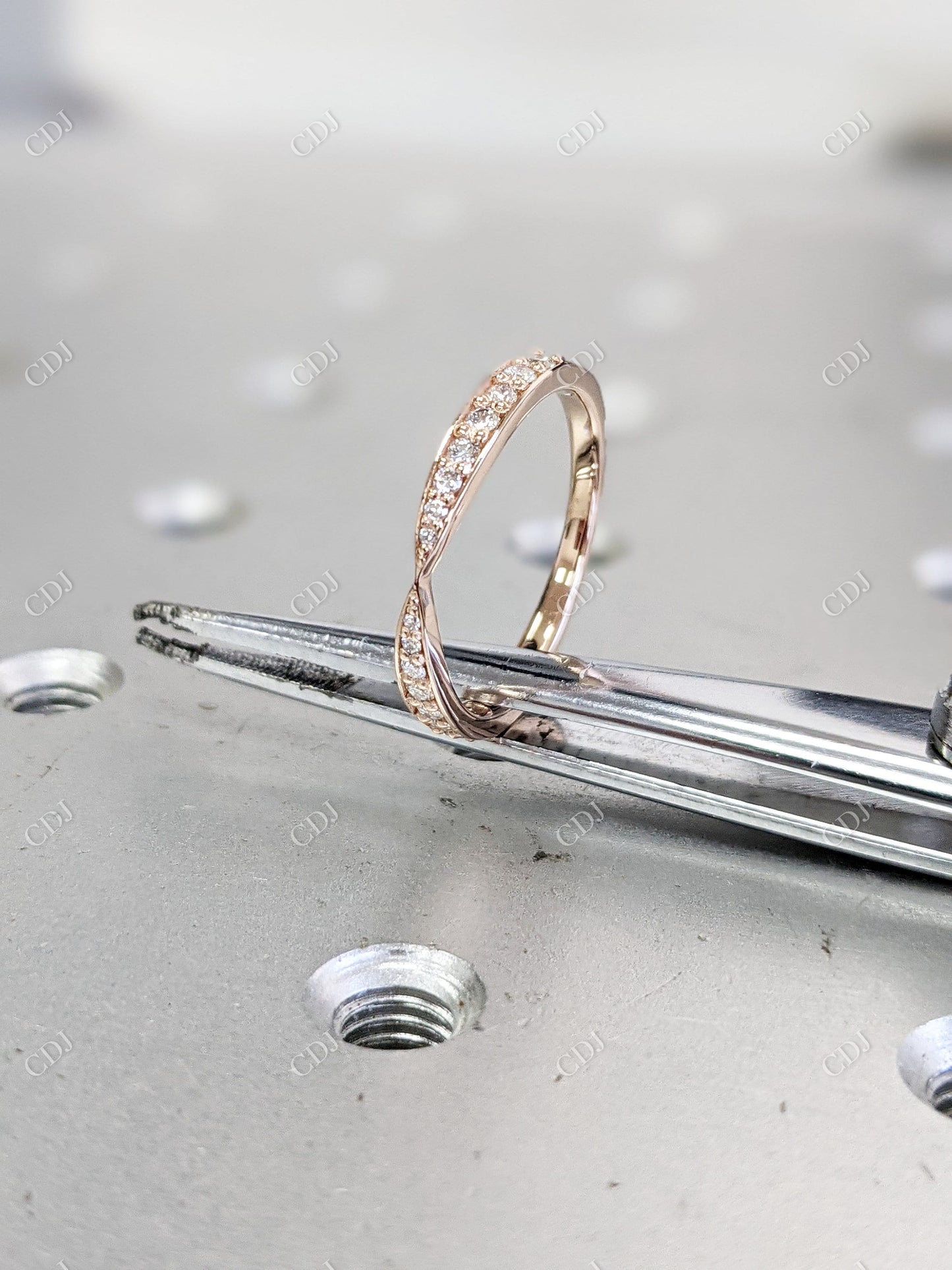0.21CT Lab Grown Diamond Unique Bow Tie Shape Wedding Band
