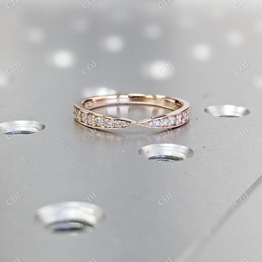 Bow Tie Shaped 0.21CT Diamond Wedding Band  customdiamjewel 10 KT Rose Gold VVS-EF