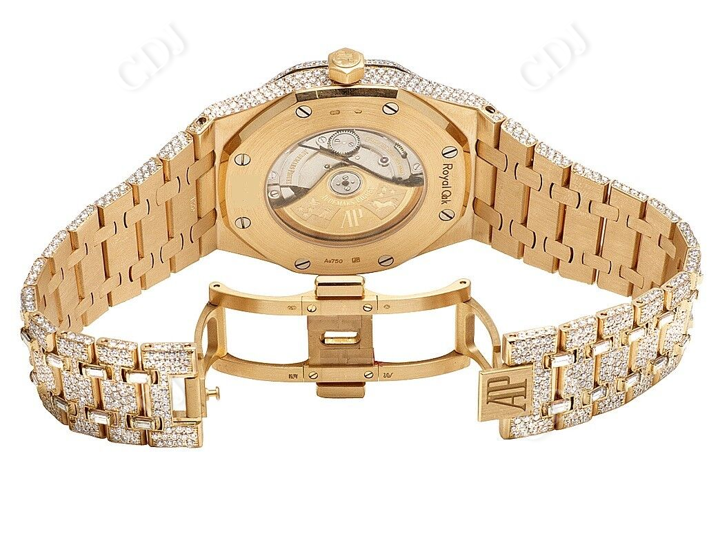 AP 18K Rose Gold Royal Oak 41MM Full Diamond Watch (34.75 CTW)