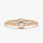 0.14CTW Lab Grown Diamond Halo Set Cluster Engagement Ring  customdiamjewel 10KT Rose Gold VVS-EF