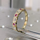 0.72CTW Ruby Round and Baguette Lab Grown Diamond Ring  customdiamjewel   