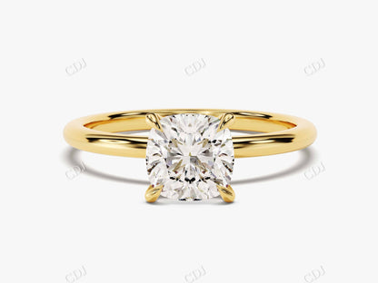 1.5CT 4 Prong Solitaire Cushion Moissanite Engagement Ring  customdiamjewel 10KT Yellow Gold VVS-EF