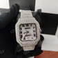 Cartier Santos Roman Dial Bustdown Wrist Watch customdiamjewel