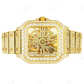 Cartier Skeleton Yellow Gold Hip Hop Moissanite Custom Iced Out Watch customdiamjewel