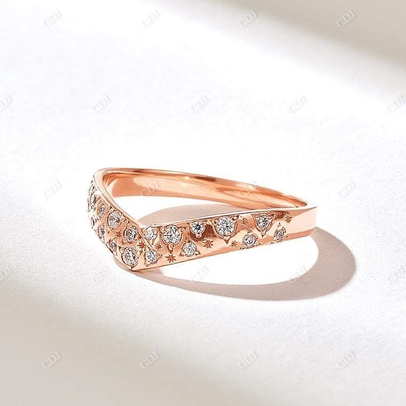 0.26CTW Round Cut Lab Grown Diamond Cluster Wedding Band  customdiamjewel 10KT Rose Gold VVS-EF