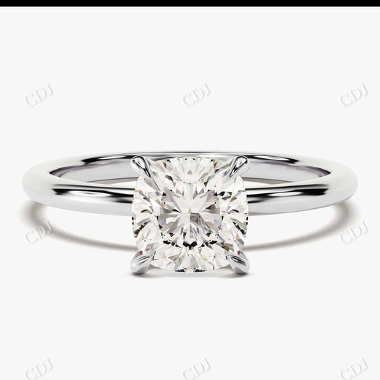 1.5CT 4 Prong Solitaire Cushion Moissanite Engagement Ring  customdiamjewel 10KT White Gold VVS-EF