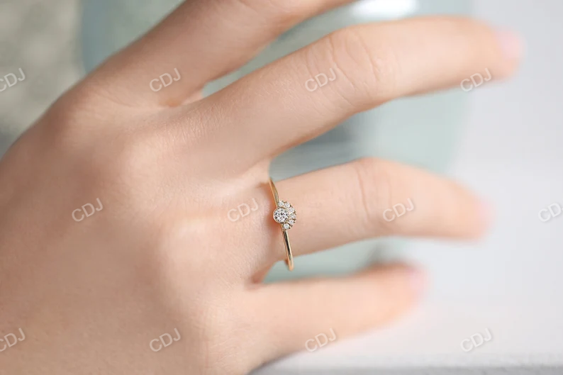 0.14CTW Lab Grown Diamond Halo Set Cluster Engagement Ring  customdiamjewel   