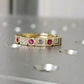 0.72CTW Ruby Round and Baguette Lab Grown Diamond Ring  customdiamjewel   