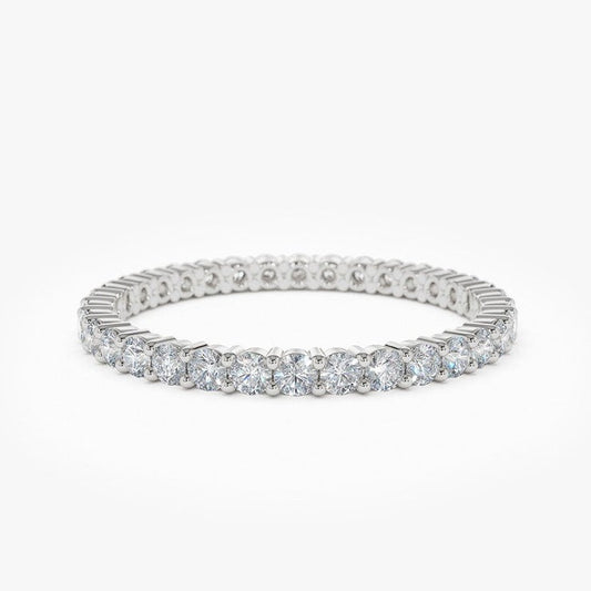 0.95CTW Natural Diamond Full Eternity Minimalist Wedding Band  customdiamjewel 10KT White Gold VVS-EF