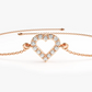 Dainty Moissanite Heart Shaped Bracelet  customdiamjewel Sterling Silver Rose Gold VVS-EF