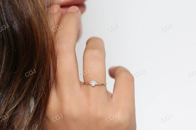 0.14CTW Lab Grown Diamond Halo Set Cluster Engagement Ring  customdiamjewel   