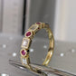 0.72CTW Ruby Round and Baguette Lab Grown Diamond Ring  customdiamjewel   