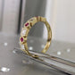 0.72CTW Ruby Round and Baguette Lab Grown Diamond Ring  customdiamjewel   