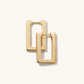 18K Solid Gold Block Large Unique Hoop Earrings  customdiamjewel   