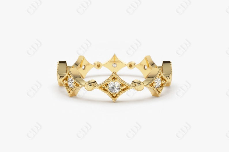 0.17CTW Lab Grown Diamond Full Eternity Wedding Band  customdiamjewel 10KT Yellow Gold VVS-EF