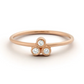 Round Cut Trio Diamond Bezel Set Wedding Ring  customdiamjewel 10 KT Solid Gold Rose Gold VVS-EF