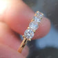 Round Five Stone Moissanite Solid Gold Wedding Band  customdiamjewel   