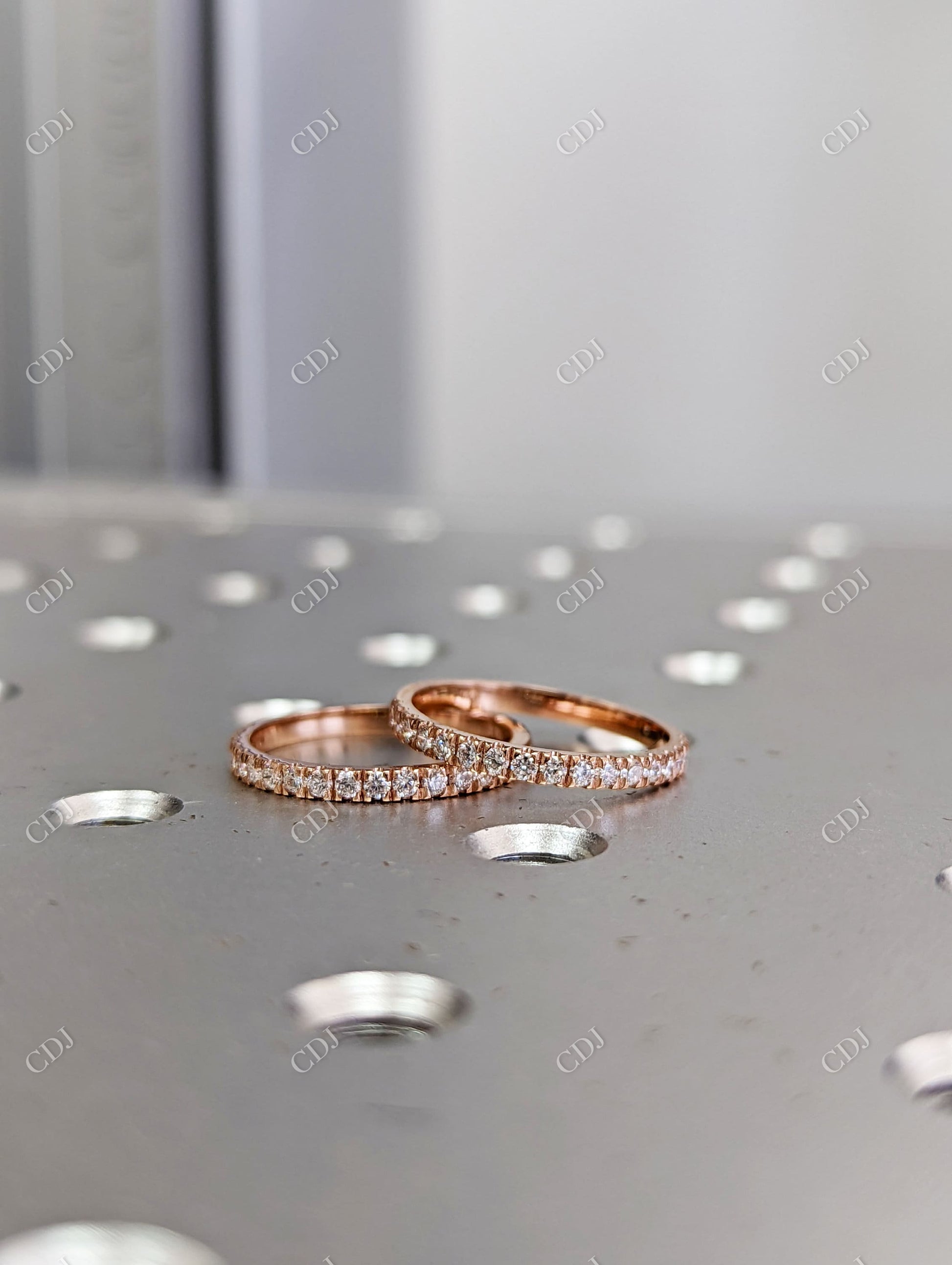 0.35CTW CVD Diamond 14K Rose Gold Half Eternity Wedding Band  customdiamjewel   