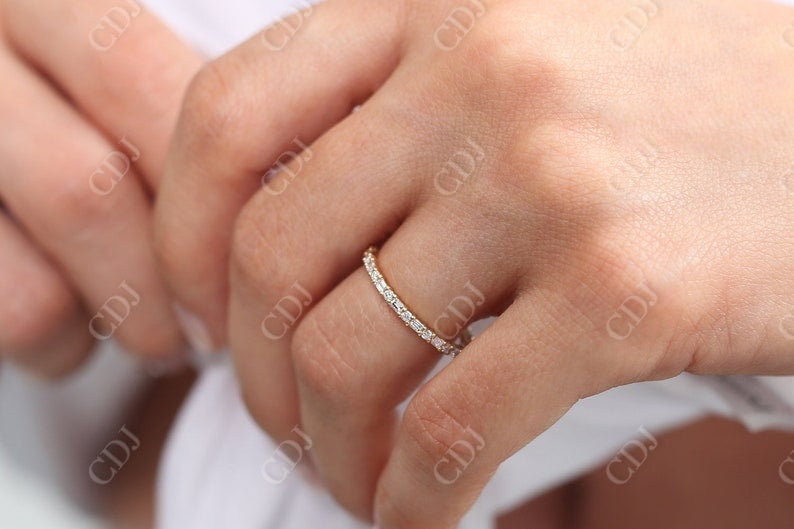0.57CTW Lab Grown Alternating Baguette And Round Diamond Band  customdiamjewel   