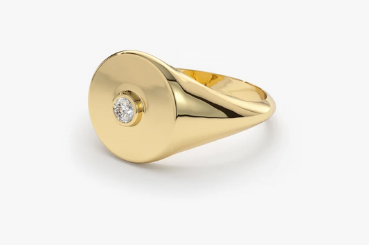 0.07CTW Bezel Setting Lab grown Diamond Ring  customdiamjewel Sterling Silver Yellow Gold VVS-EF