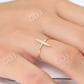 14k Gold Elongated Micro Pave Diamond Wedding Ring  customdiamjewel   