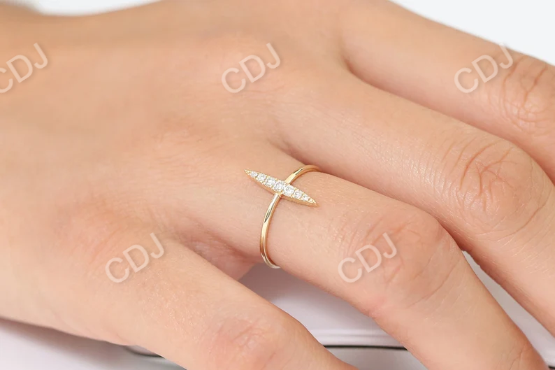 0.17CTW Elongated Micro Pave Lab Grown Diamond Ring  customdiamjewel   