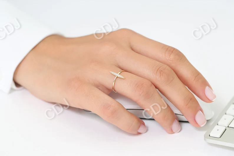 0.17CTW Elongated Micro Pave Lab Grown Diamond Ring  customdiamjewel   