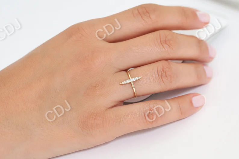 0.17CTW Elongated Micro Pave Lab Grown Diamond Ring  customdiamjewel   
