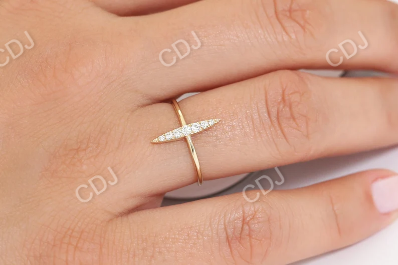 0.17CTW Elongated Micro Pave Lab Grown Diamond Ring  customdiamjewel   