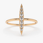 0.17CTW Elongated Micro Pave Lab Grown Diamond Ring  customdiamjewel Sterling Silver Rose Gold VVS-EF