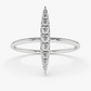 0.17CTW Elongated Micro Pave Lab Grown Diamond Ring  customdiamjewel Sterling Silver White Gold VVS-EF